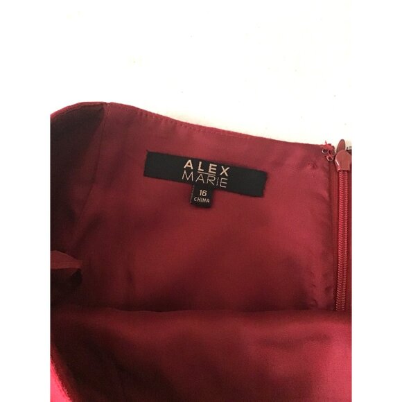 ALEX MARIE- WOMENS RED LINE ZIP-UP CLOSURE KNEE LENGHT SKIRT SIZE 16 - Picture 3 of 7